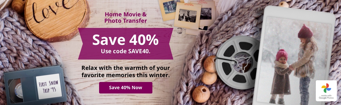 Relax with the warmth of your favorite memories this winter. Save 40% off with code SAVE40